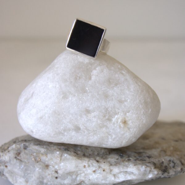 Black Agate (Aqeeq) Sterling Silver Ring