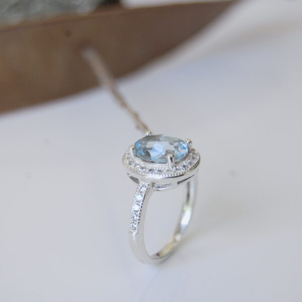 Swiss Blue Topaz Sterling Silver Ring - Image 3