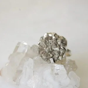 Raw Pyrite Sterling Silver Ring