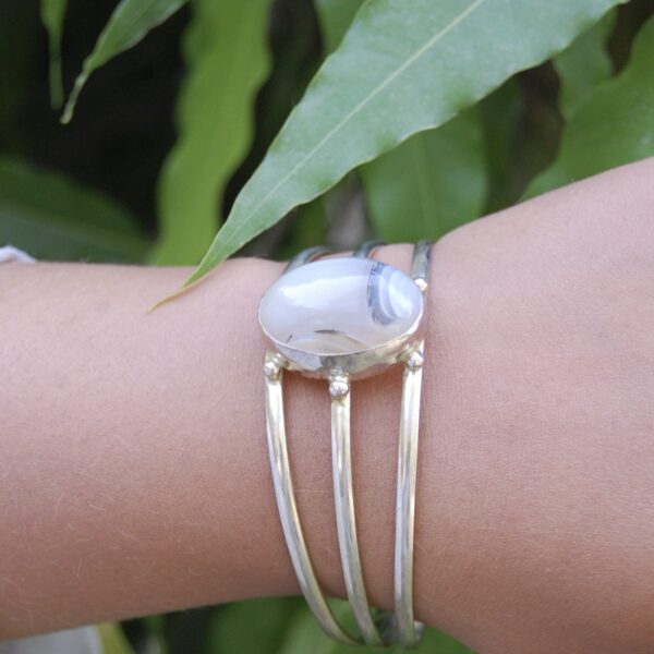 Agate (Aqeeq) Sterling Silver Cuff - Image 4