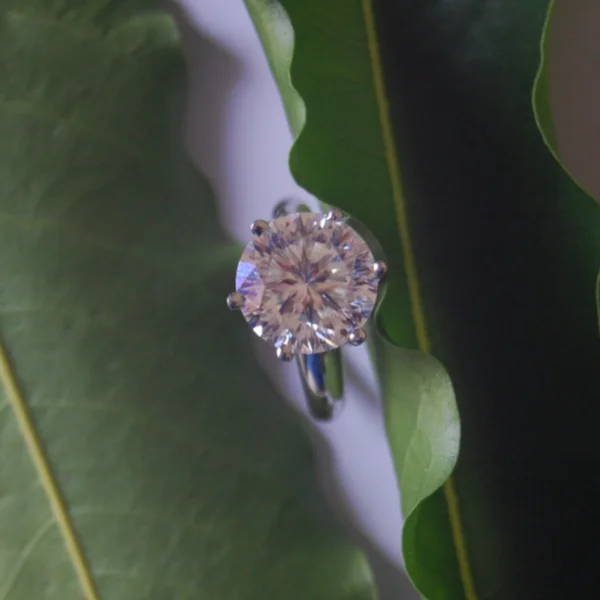 Moissanite Diamond Sterling Silver Ring - Image 2