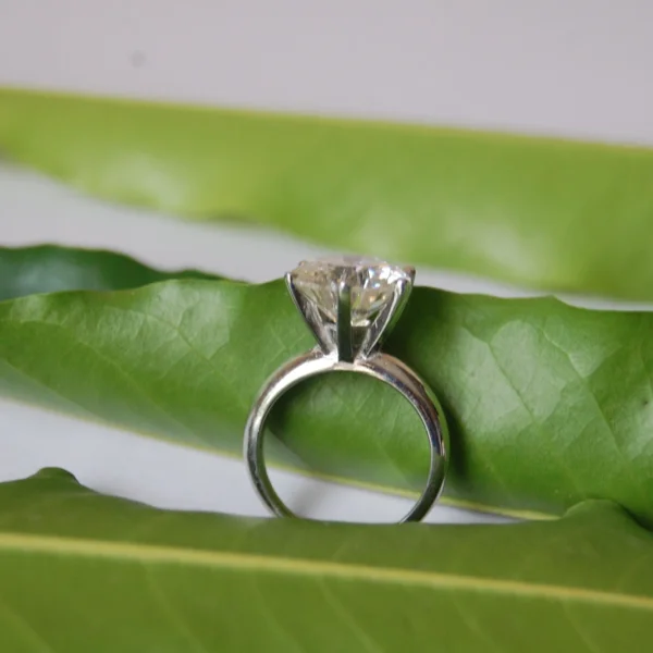 Moissanite Diamond Sterling Silver Ring - Image 3