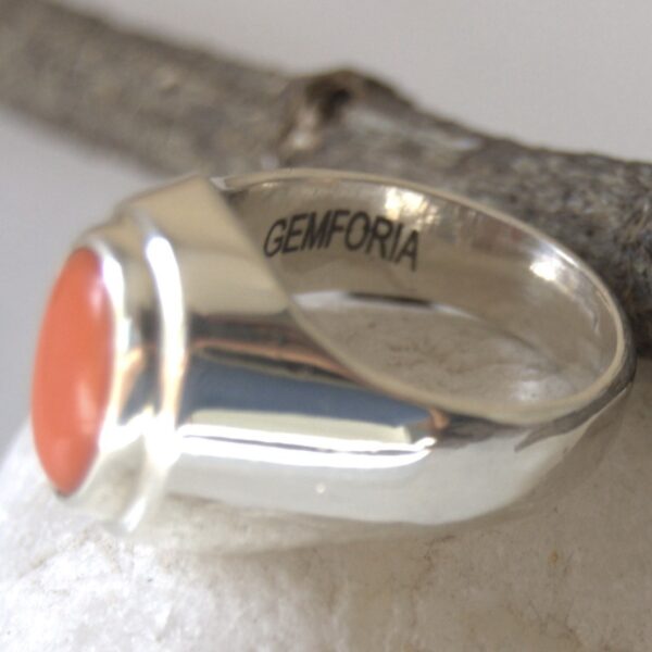 Coral Sterling Silver Ring - Image 5