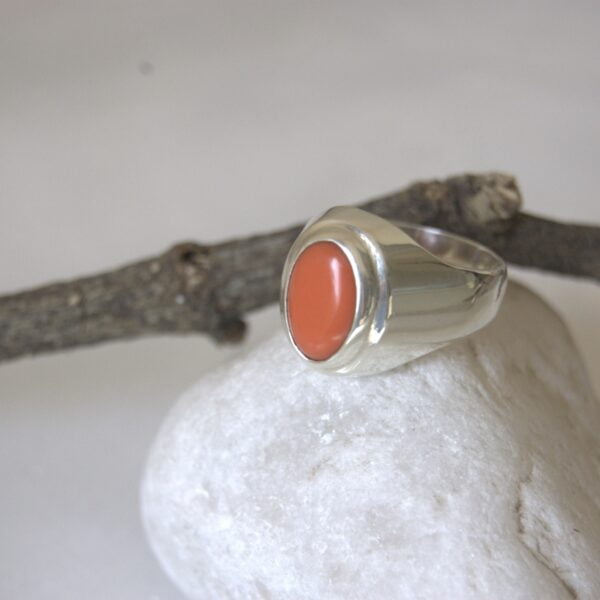 Coral Sterling Silver Ring