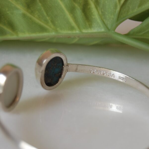 Moonstone and Turquoise Sterling Silver Cuff - Image 4