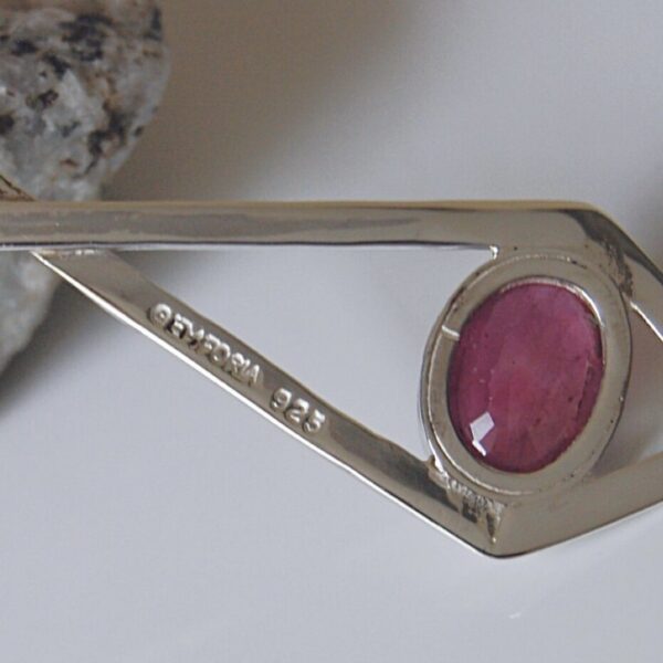 Ruby Sterling Silver Pendant - Image 3