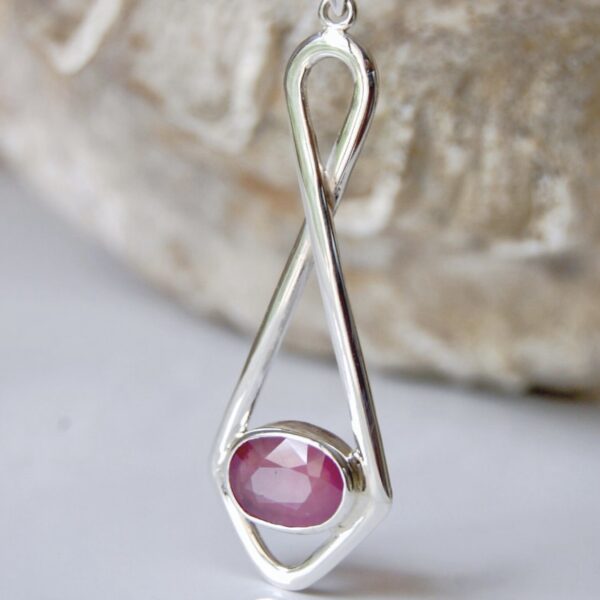 Ruby Sterling Silver Pendant