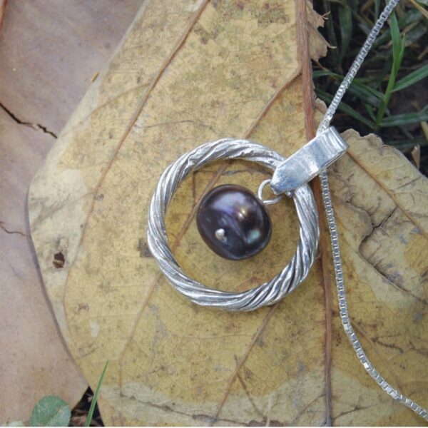 Black Pearl Sterling Silver Pendant