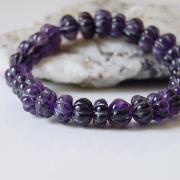 Amethyst Carved Beaded Bracelet - Image 2