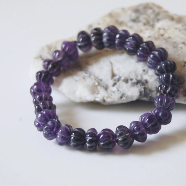 Amethyst Carved Beaded Bracelet - Image 3