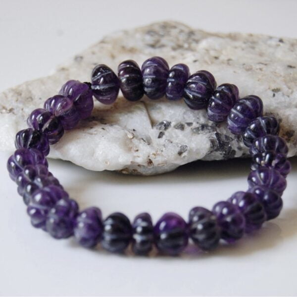 Amethyst Carved Beaded Bracelet - Image 4