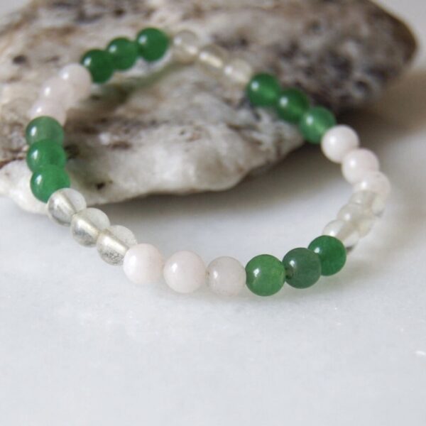 Jade, Rose & Crystal Quartz Bracelet