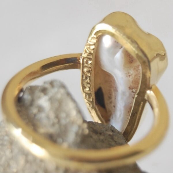 Raw Pearl Sterling Silver (Gold Plated) Ring - Image 3