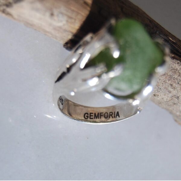 Raw Peridot Sterling Silver Ring - Image 8