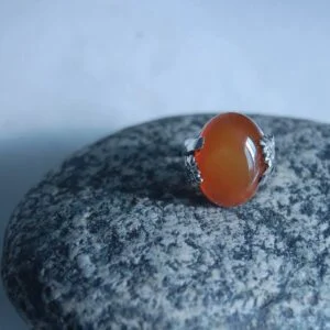 Carnelian Agate (Aqeeq) Sterling Silver Ring