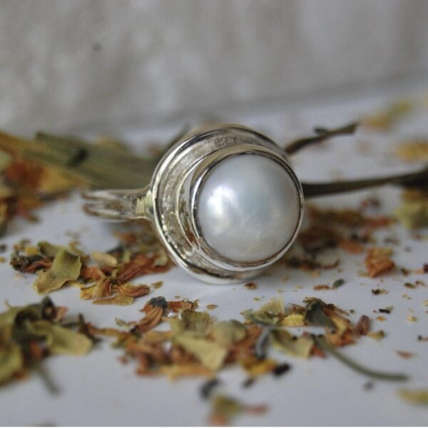 Natural Pearl Sterling Silver Ring