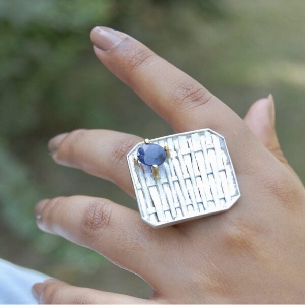 Blue Sapphire Sterling Silver Ring