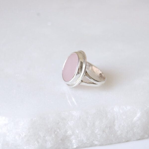 Rose Quartz Sterling Silver Ring - Image 2