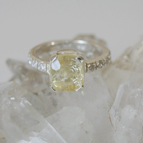 Topaz and Cubic Zirconia Sterling Silver Ring