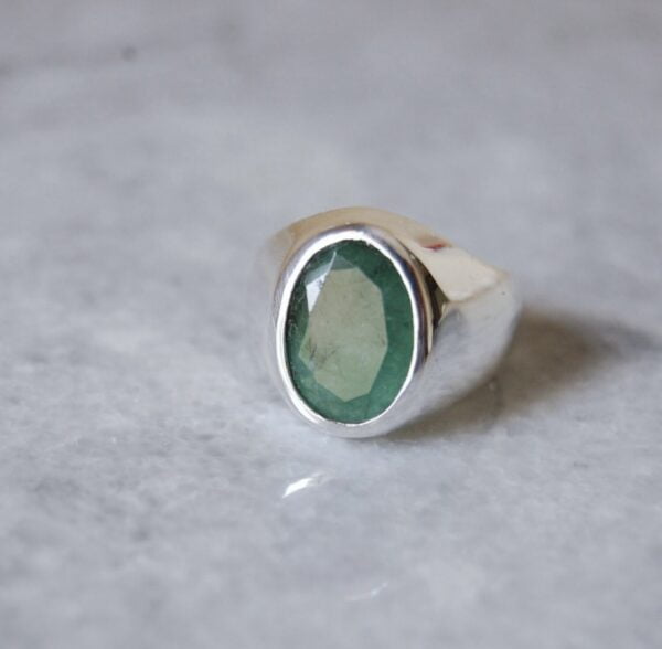 Emerald Sterling Silver Ring - Image 2