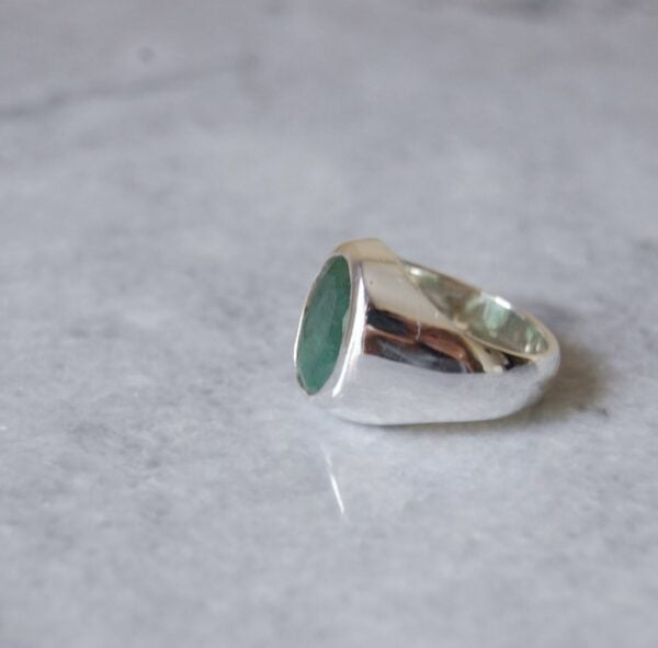 Emerald Sterling Silver Ring - Image 3