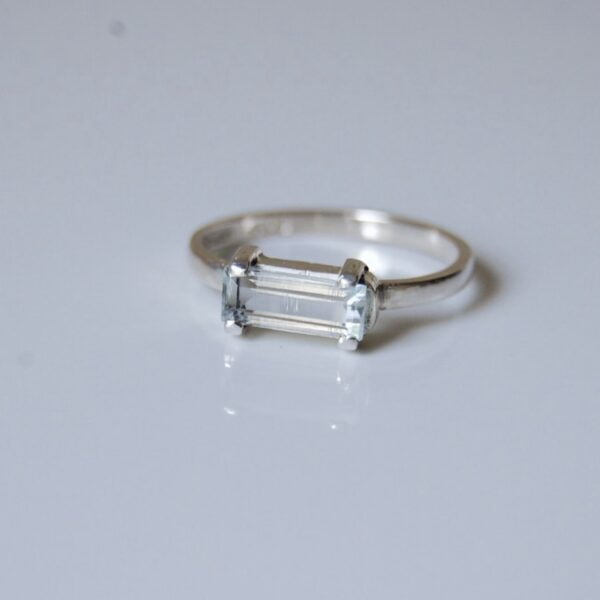 Aquamarine Sterling Silver Ring - Image 2