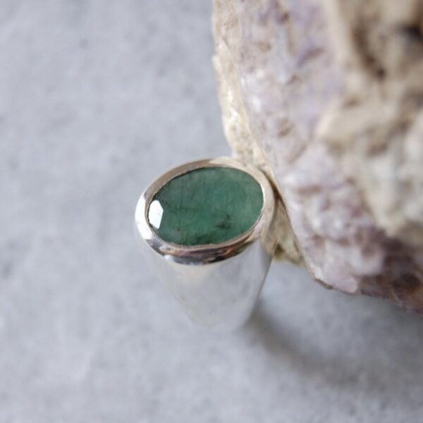 Emerald Sterling Silver Ring