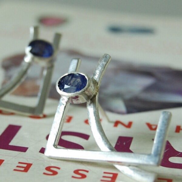 Blue Sapphire Sterling Silver Earrings