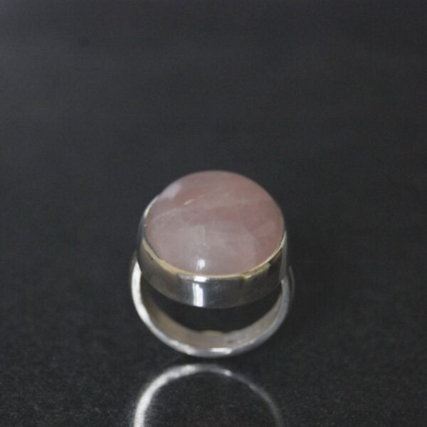 Rose Quartz Sterling Silver Ring - Image 2