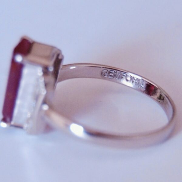 Ruby and Cubic Zirconia Sterling Silver Ring - Image 4