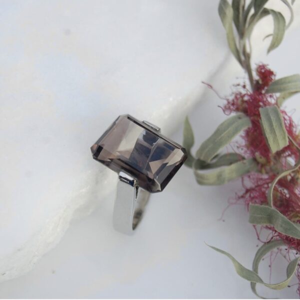 Smoky Quartz Sterling Silver Ring - Image 4