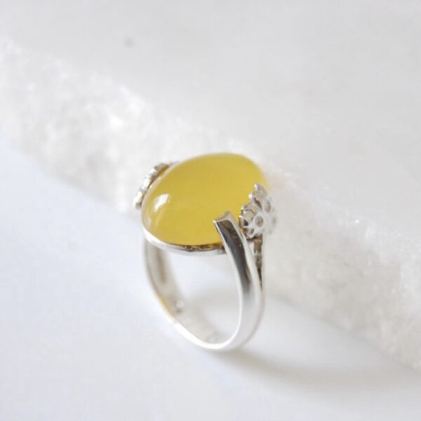 Yellow Agate Sterling Silver Ring - Image 2