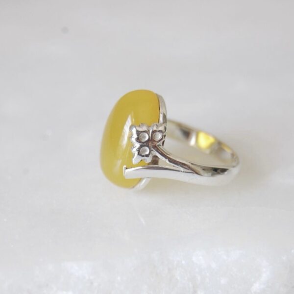 Yellow Agate Sterling Silver Ring - Image 3