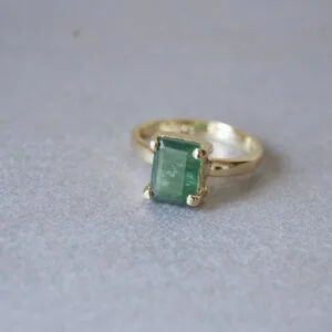 Emerald Sterling Silver (Gold Plated) Ring