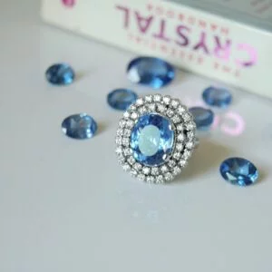 London Blue Topaz & Cubic Zirconia Sterling Silver Ring