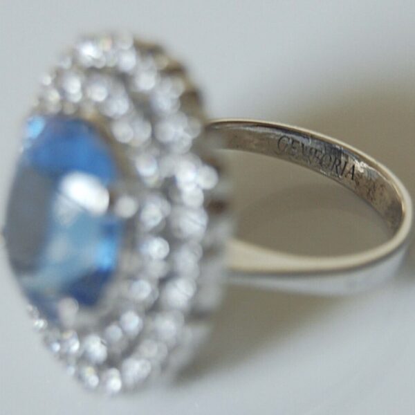 London Blue Topaz & Cubic Zirconia Sterling Silver Ring - Image 3