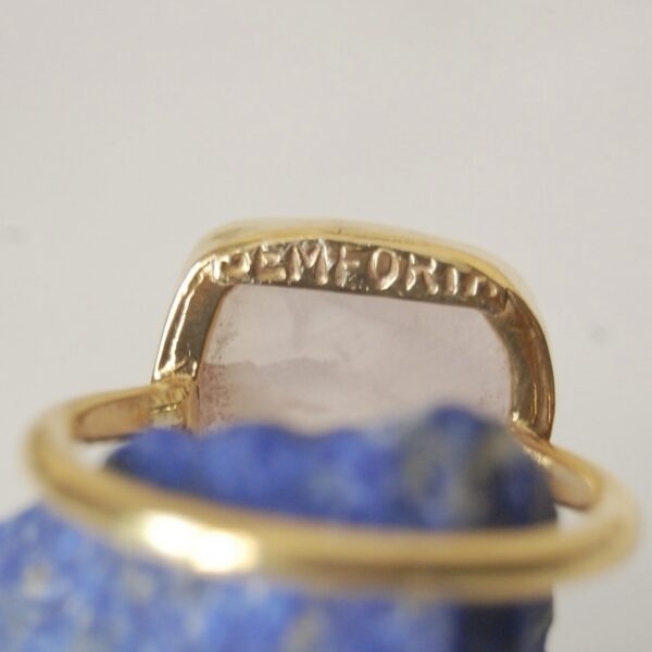 Raw Rose Quartz Sterling Silver (Gold Plated) Ring - Image 7