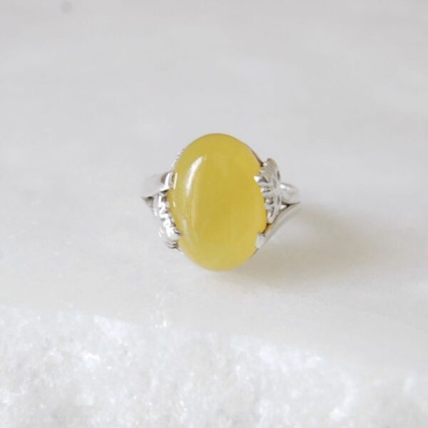 Yellow Agate Sterling Silver Ring