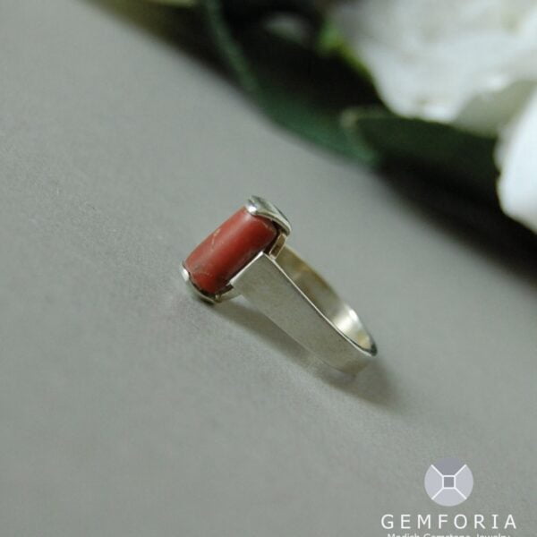 Coral (Marjaan) Sterling Silver Ring - Image 2