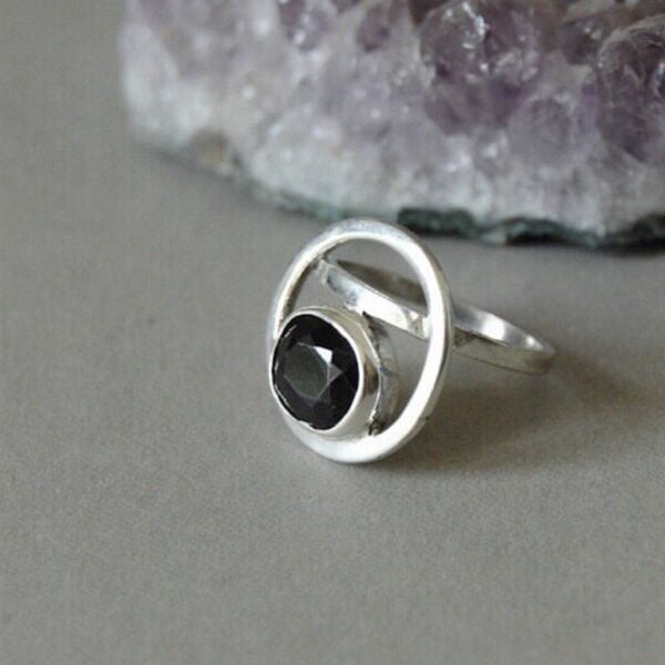 Garnet Sterling Silver Ring - Image 2