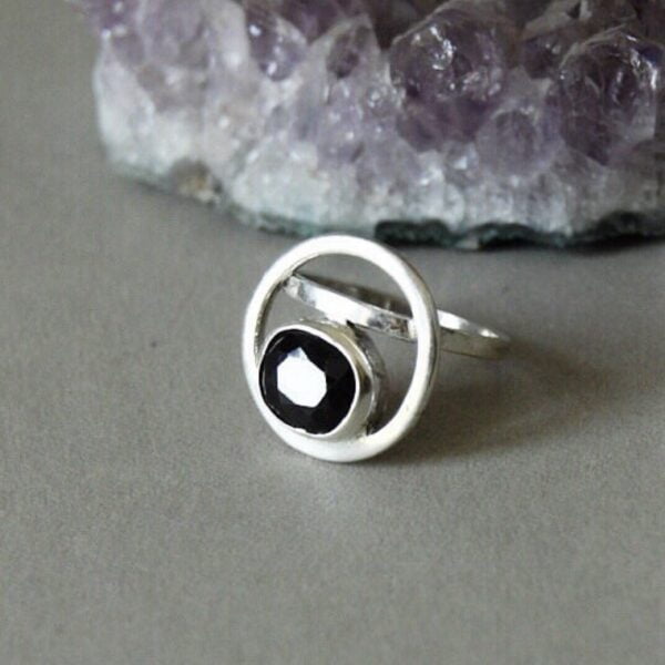 Garnet Sterling Silver Ring