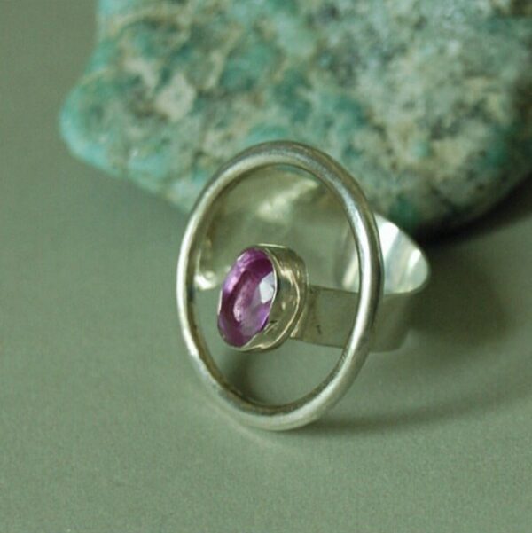 Amethyst Sterling Silver Ring - Image 3