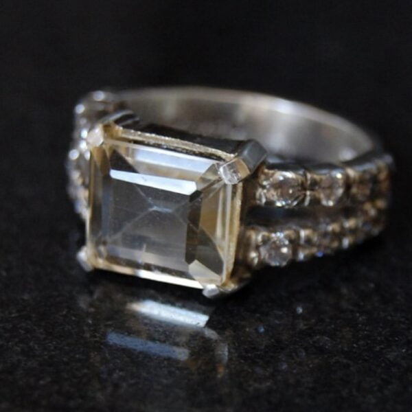 Yellow Topaz Sterling Silver Ring - Image 2