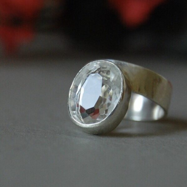 Crystal Quartz Sterling Silver Ring - Image 3