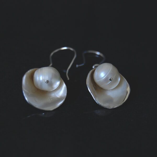 Natural Pearl Sterling Silver Earrings - Image 3