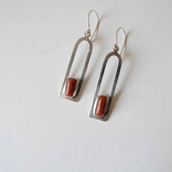 Coral (Marjan) Sterling Silver Earrings