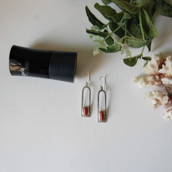 Coral (Marjan) Sterling Silver Earrings - Image 2