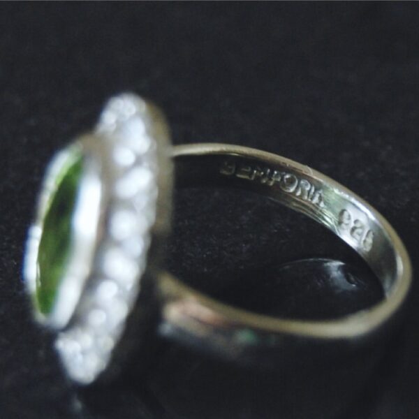 Peridot and Cubic Zirconia Sterling Silver Ring - Image 4