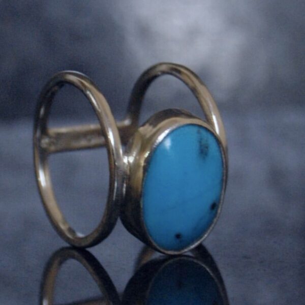 Turquoise (Feroza) Sterling Silver Ring - Image 2