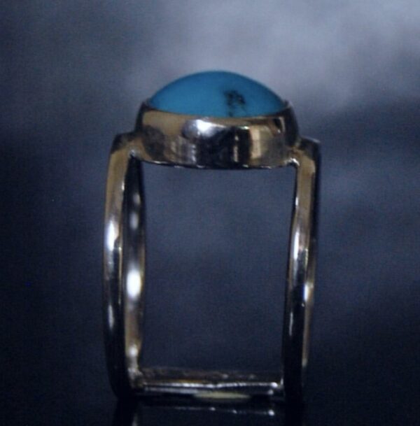 Turquoise (Feroza) Sterling Silver Ring - Image 3